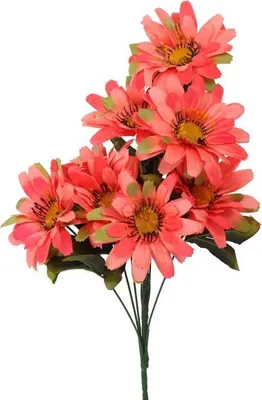 Productafbeelding van Decoratieve, oranje bloemtak met 9 kunstgerbera's, hoogte 46 cm
