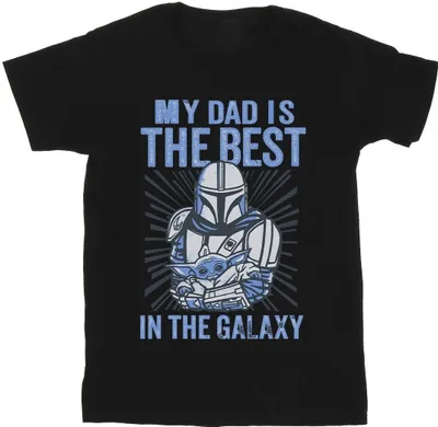 Image de Star Wars - "Mandalorian Best Dad" T-shirt pour homme BI52007 (M) (Noir)