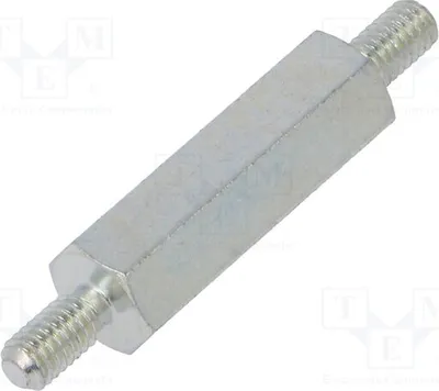 Produktbild von 10x Distanzmuffe mit Gewinde 25mm Außengew: M4 sechskant   427X25 Distanzelemente a