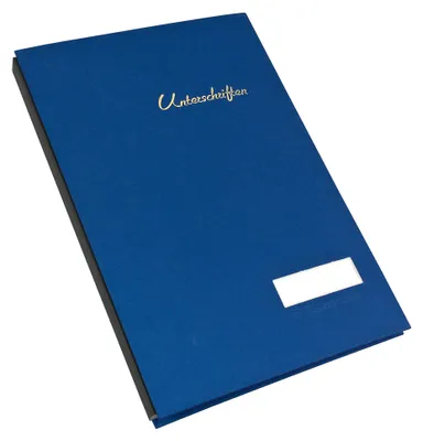 Produktbild von Soennecken Unterschriftsmappe 1491 DIN A4 20Fächer Leinen blau