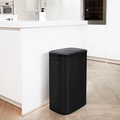 Produktbild von Abfalleimer mit Druckdeckel – 60 l – Schwarz