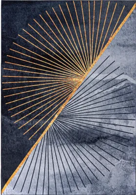 Produktbild von Grau Teppich Mazovia - Modern, Geometrisch Teppich für Wohnzimmer, Schlafzimmer, Büro - Maschinenwaschbar - 200 x 300 cm