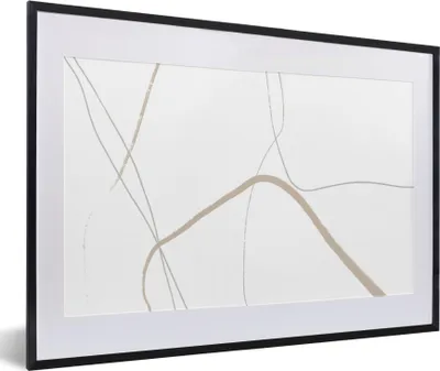 Produktbild von MuchoWow® Gerahmtes Poster Abstrakt - Minimalismus - Linienkunst 60x40 cm - Poster mit Schwarzem Bilderrahmen Wandposter Rahmen Foto Bilder - Schlafzimmer - Plakat in Rahmen - Drucken