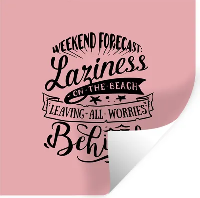 Produktbild von MuchoWow® Wandtattoo Wandsticker Wandaufkleber Sommer - Zitate - Rosa - Strand 30x30 cm Selbstklebend und Repositionierbar - Repositionierbar - Wasser abweisend