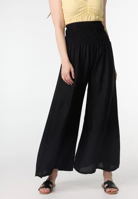 Produktbild von paigh Palazzo-Hose mit elastischem Dehnbund Schwarz XL/XXL