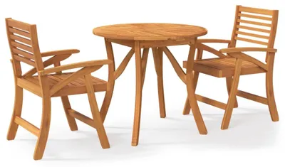 Immagine prodotto di set da pranzo da giardino 3 pezzi in legno massiccio di acacia
