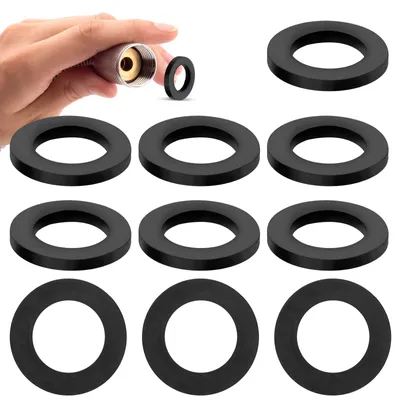 Produktbild von 25 Gummidichtungen für Duschschläuche, 19 mm, schwarz