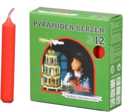 Produktbild von Knox Pyramidenkerzen rot 17 x 100 mm, 12 Stück