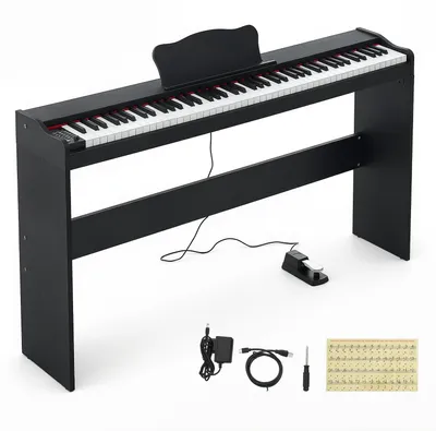 Produktbild von Digitalpiano - E-Piano - 88 halbgewichtete Tasten - 600 Klänge und 600 Rhythmen - HiFi-Lautsprecher - USB/MIDI - Kopfhöreranschluss - Schwarz