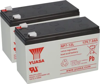Zdjęcie produktu dla 2x Akumulator kwasowo-ołowiowy Yuasa NP7-12L Pb 12V 7Ah VdS, Faston 6,3 UPS