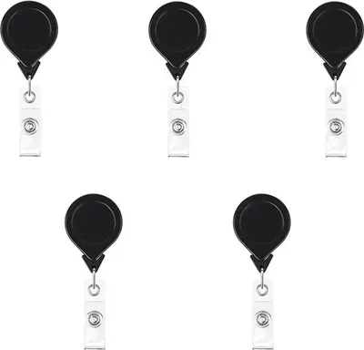 Produktbild von INF Einziehbare Schlüsselanhänger mit Krokodilklemme - 5er Pack, Zinklegierung