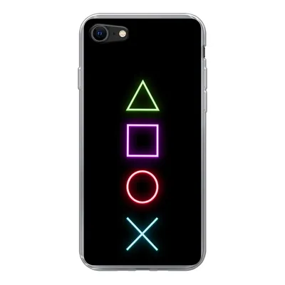 Produktbild von MuchoWow® Handyhülle Schutzhülle Hülle für iPhone SE 2022 Gaming - Neon - Konsole - Schwarz - Controller - Gaming Silikon Softcase Handy Hülle - Schutzhülle
