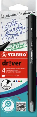 Immagine prodotto di STABILO Fineliner dr!ver EO1088/4-01 F nero 4 pz