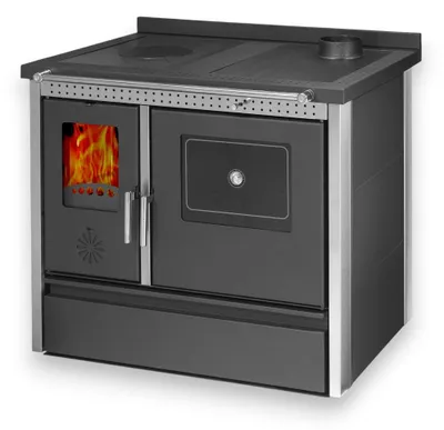 Immagine prodotto di Cucina e stufa a legna 11.91 Kw in acciaio 98,5x65xH85 cm antracite