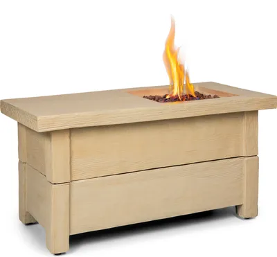 Produktbild von Blumfeldt Corinth Gas-Feuerstelle, Heizstrahler & Feuerstellen 40.000BTU/13kW, Feuerstelle mit Abdeckung, Heizstrahler Gas, Edelstahlbrenner , beige