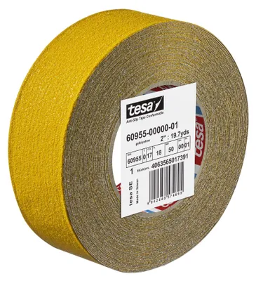 Produktbild von tesa 60955 Anti-Rutschband extrem flexibel, 18 m x 50 mm, gelb | 1 Rolle