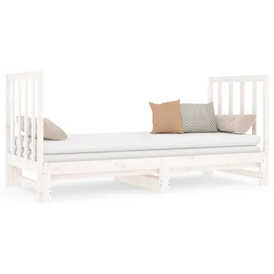 Image de vidaXL Lit de jour extensible Blanc 2x(90x190) cm Pin massif