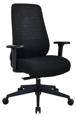 Produktbild von hjh OFFICE Profi Bürostuhl Verviq Ergonomischer Schreibtischstuhl mit Armlehnen (höhenverstellbar) Stoff / Netzstoff Schwarz Drehstuhl für Büro, Zuhause