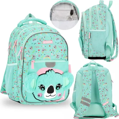 Obrázek produktu pro Koala Tyrkysový dívčí batoh s odrazkami, 1 komora + 2 kapsy 40x29x20cm, 23l