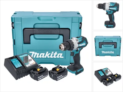 Produktbild von Makita DHP 489 RFJ Akku Schlagbohrschrauber 18 V 73 Nm Brushless + 2x Akku 3,0 Ah + Ladegerät + Makpac