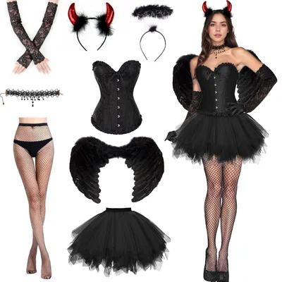 Immagine prodotto di Solidchoice - Set di costumi da donna "Angelo e Diavolo" per Halloween e feste