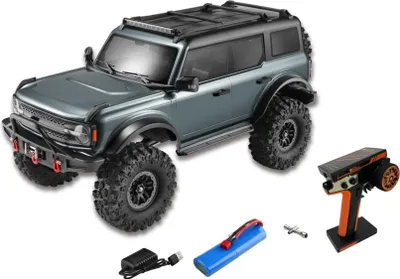 Zdjęcie produktu dla DF-4S Varant RC Crawler w skali 1:10 - metaliczny szary, napęd na 4 koła, 2-biegowa skrzynia biegów, oświetlenie LED