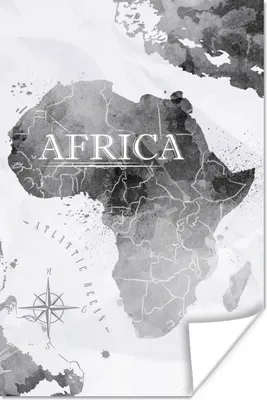 Produktbild von MuchoWow® Poster Weltkarte - Afrika - Farbe 40x60 cm - Plakate für die Wand - Poster Babyzimmer