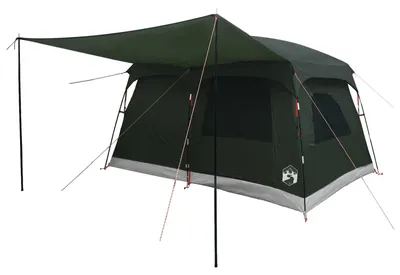 Image de Tente familiale vidaXL avec toit, vert olive, 320 x 210 x 180 cm, polyester