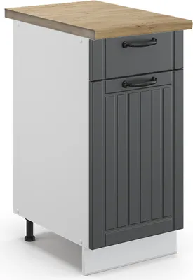 Produktbild von Küchenunterschrank Vicco Fame-Line Anthrazit Landhaus 40 cm , AP Eiche, Model 46902