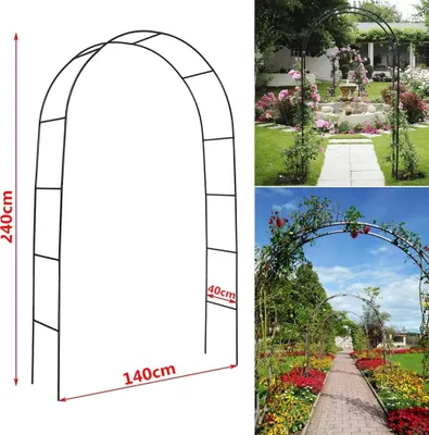 Produktbild von Gartenbogen Laube, Kletterpflanzenregal, Außenpatio, Schwarz, xl