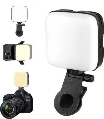 Produktbild von Videolicht Mit Clip,  3 Lichtmodi mini Videoleuchte, 64 LED Foto Licht Mit 2000mAh Akku