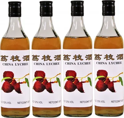 Produktbild von [ 4x 600ml ] CHINA LYCHEE alkoholhaltiges Litschi Getränk Lycheewein 12% Vol.