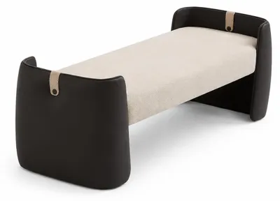 Image de Bettbank moderne, beige, confortable, élégante, décorative, stylée, de qualité
