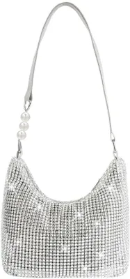 Produktbild von Glitzernde Schmucktasche, Glitzernde Abendtasche, Kristalltasche für Hochzeit, Party, Freizeit (41 * 14 cm)