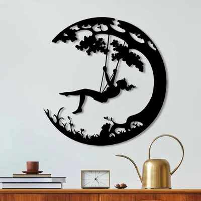 Immagine prodotto di Wallity, Levity 2, Accessorio decorativo da parete in metallo, Nero, 100 % METALLO, 55 x 53 cm