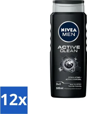 Produktbild von NIVEA MEN - Duschgel - Active Clean - 500 ml - Vorteilspack - 12 Stücke