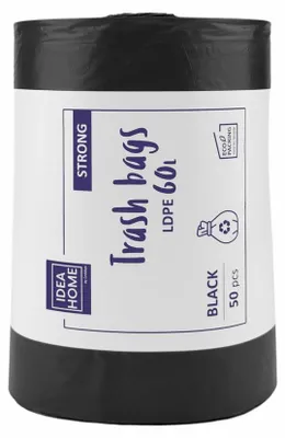 Zdjęcie produktu dla Worki Ih Ldpe Mocny 60L Czarny 50Szt