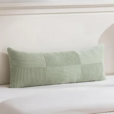 Zdjęcie produktu dla Poszewka na poduszkę, kolor: oliwkowy, wymiary: 40x145 cm, materiał: kordowelina, dekoracyjna poszewka, 1 sztuka