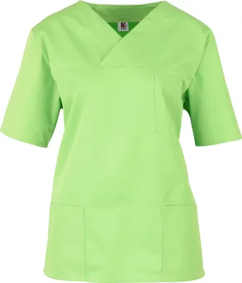 Produktbild von beb MEDIZIN/PFLEGE Damen KASACK Kurz V-Neck Baumwollmix Apfelgrün XL