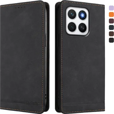 Immagine prodotto di Custodia per Honor X8C, custodia retro in Finto cuoio flip con supporto e slot per carte Nero