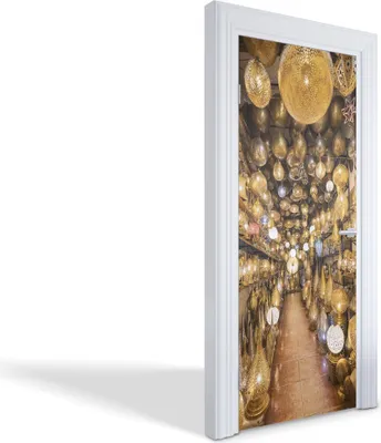 Produktbild von Türfolien Design Selbstklebende Wandsticker Türtapeten - Lampengeschäft - 75 x 205 cm
