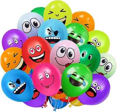 Productafbeelding van 20/50/100/emotion-serie latex ballonnen - Set van 200 - Smiley - Kleurrijke feestballonnen - Grappige ballonnen