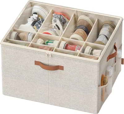 Zdjęcie produktu dla Pudełko na buty na 16 par - Organizer do przechowywania butów z przezroczystą pokrywą - Składane - 54 x 43 x 32,5 cm