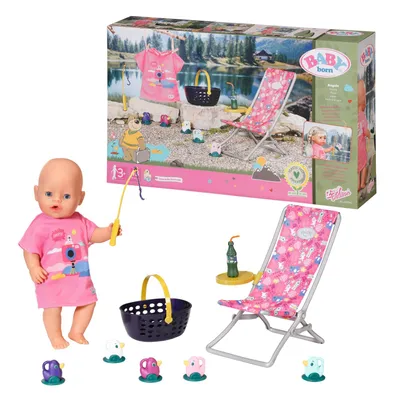 Produktbild von BABY born Weekend Fischen - Puppenzubehör Angelset mit Liegestuhl, Tisch uvm.