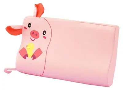 Obrázek produktu pro Polštář pro děti ve tvaru prasátka, 60x40 cm, ergonomický, vyrobený z paměťové pěny, omyvatelný