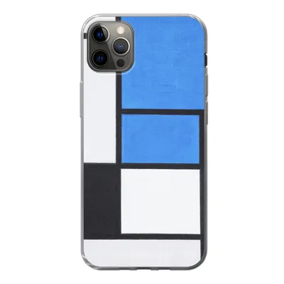 Produktbild von MuchoWow® Handyhülle Schutzhülle Hülle für iPhone 12 Pro Max Komposition mit Blau, Rot, Schwarz, Gelb und Grau - Piet Mondrian Silikon Softcase Handy Hülle - Hartschale