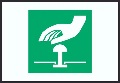 Produktbild von Not-Halt-Knopf Symbol A1 (594x841mm) Schild