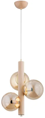 Immagine prodotto di Lampada a sospensione KANET in legno chiaro e ambra, 3xE14x10W, legno, dimensioni: 90x35x35 cm, IP20, Alfa