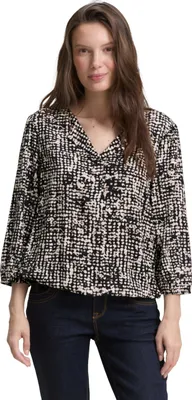 Produktbild von Tom Tailor Bluse aus Viskose mit 3/4-Arm und V-Ausschnitt