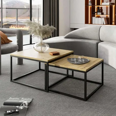 Produktbild von Couchtisch Yoshi 2in1 Kaffeetisch Schwarzer Eiche Wotan Stirling Artisan